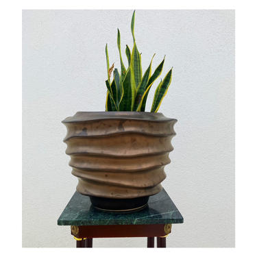 Post Modern Ceramic Metallic Swirly Vase