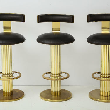 Set of Three Designs for Leisure Barstools in Brass