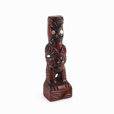 Vintage Tiki Wooden Figurine New Zealand 
