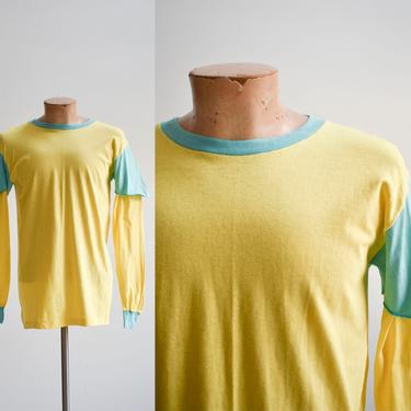 1980s Deadstock Longsleeve Yellow Tshirt 