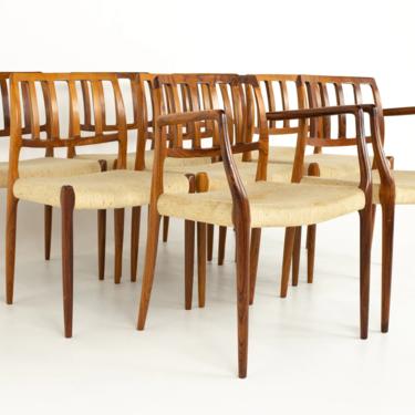 Niels Otto Møller Model 83 Mid Century Rosewood Dining Chairs - Set of 8 - mcm 