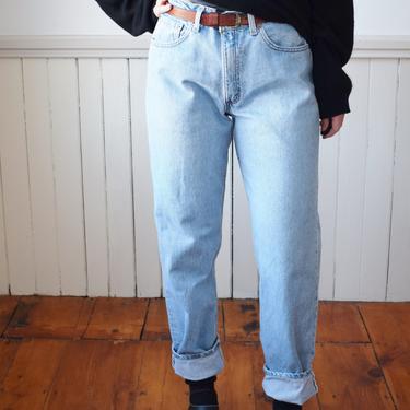 Vintage Light Wash Levi&#39;s 550s | 34 W | 1990s Mid-Rise Relaxed Fit Levi Jeans | Made in USA | 100% Cotton 