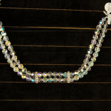 SALE WAS 50 Beautiful Vintage Double Strand Crystal Choker 