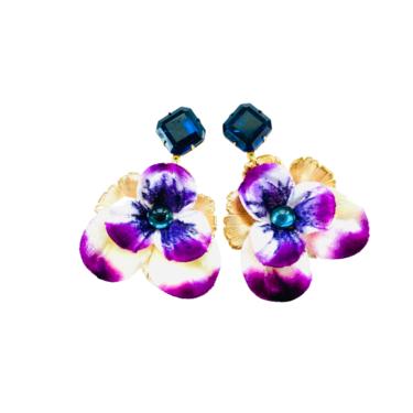 The Pink Reef navy and purple velvet pansy