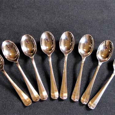 Demitasse Spoon Cooper Bros QUEEN ANNE Glossy Stainless England 4&amp;quot; 