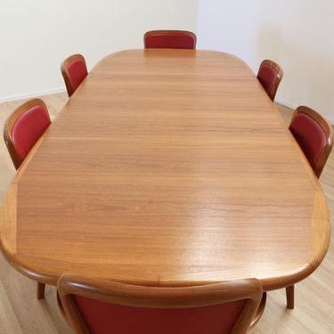 Mid Century Dining Table and Chair Set Made in Denmark 
