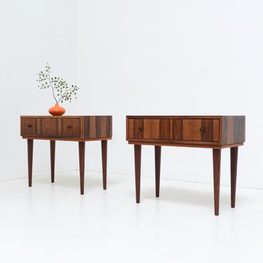 Pair Danish Rosewood Nightstand Tables,  Denmark, c. 1960s