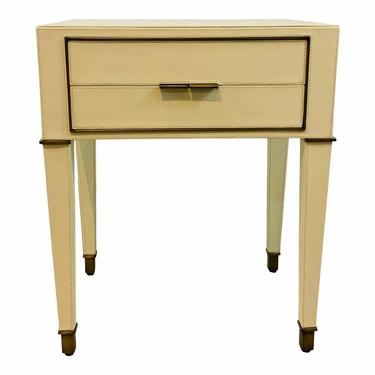 Bungalow 5 Modern Cream Leather Hunter Side Table