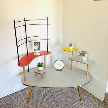 Formica Space Age Table, Mid Century Side Table, Formica End Table, Mid Century Plant Table, 50's Formica Table, 60's End Table 
