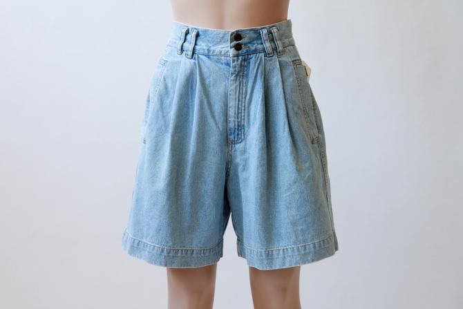 80s pleated denim trouser shorts 26 waist 
