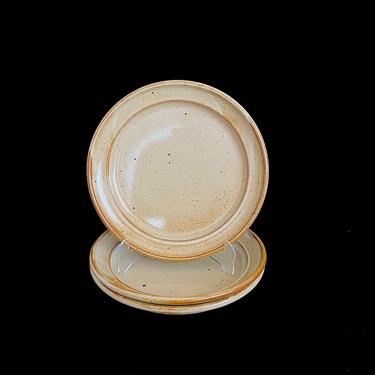 Vintage Mid Century Modern Dansk Speckled Earthenware Stoneware Brown Mist 8.5&quot; Side Plates Neils Refsgaard Design Japan MCM 