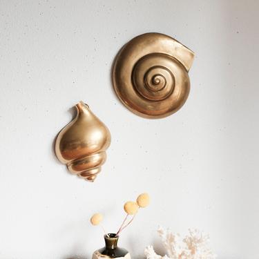 Brass Shell Wall Hanging Pair 