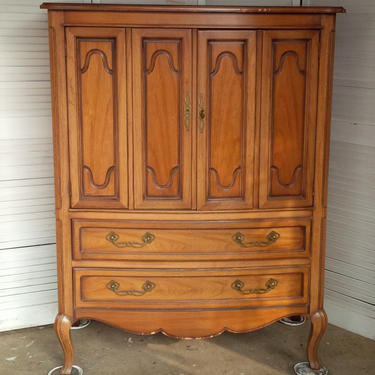 Dresser WARDROBE Vintage French Provincial Highboy Chest Poppy Cottage PAINT to Order Painted Furniture 