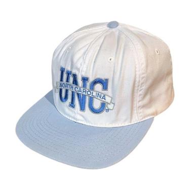 Vintage 90s UNC Tarheels Spellout Snapback Hat University of North Carolina Made in USA 