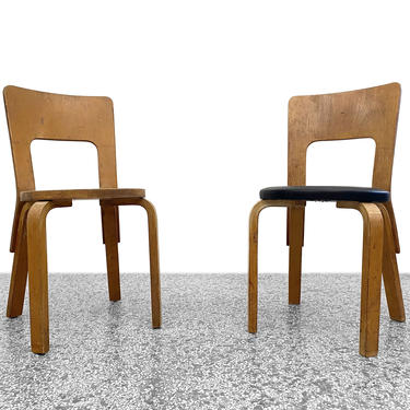 Alvar Aalto Model 66 Chairs by Finmar - a Pair 