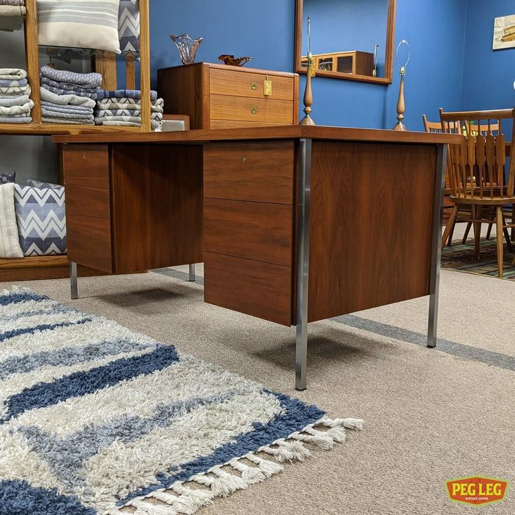 Walnut Executive desk by Knoll Furniture