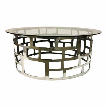 Interlude Home Modern Nickel Cut Out Cocktail Table