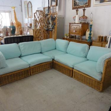 Island Style Braided Rattan 5 Piece Sectional