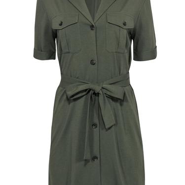 Joie - Olive Green Utility-Style Belted Mini Dress Sz S