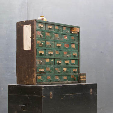 Old Mount Ranier Odds &amp; Ends Thrift Shop Machine Parts Cabinet Mid-Century Industrial Vintage World 
