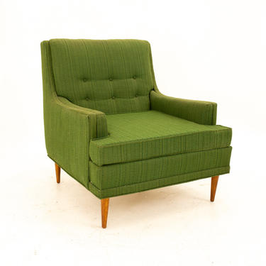 Valentine Seaver for Kroehler Mid Century Green Lounge Chair - mcm 