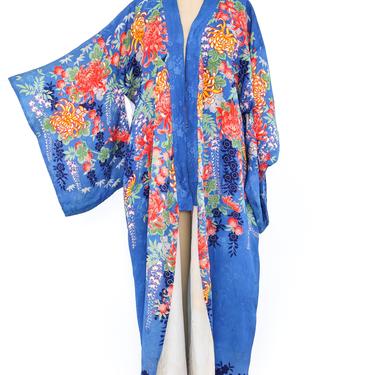 Floral Printed Silk Kimono