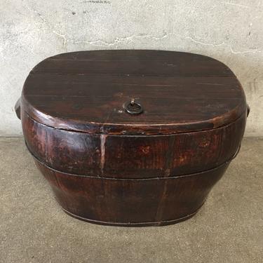 Antique Lidded Barrel Box
