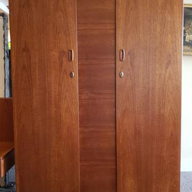 Item #MA139 Vintage Double Door Teak Armoire c.1960