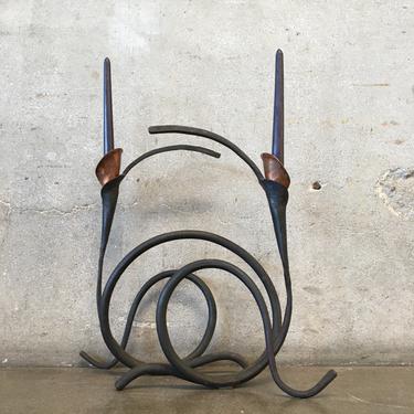 Hand Forged Double Lily Candle Holders by J. Brubaker
