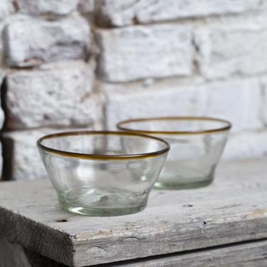 Small Amber Rim Recycled Glass Bowl