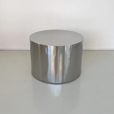 1970s Chrome Drum Side Table
