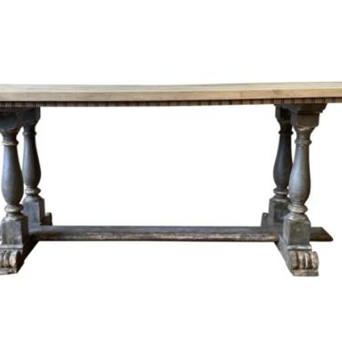 Italian Scrub Top Trestle Table With Painted Base - 19th C