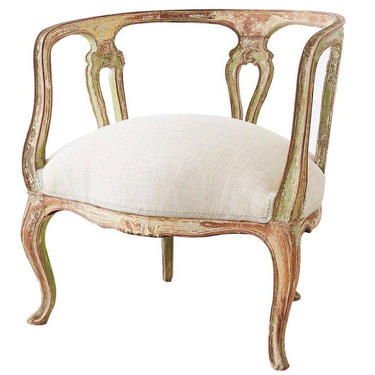 19th Century Venetian Rococo Style Round Salon Armchair by ErinLaneEstate
