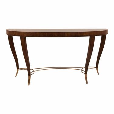 Modern French Art Deco Style Wood Demi-Lune Console Table