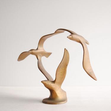 Vintage Brass Bird Sculpture 