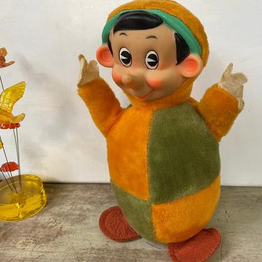 Vintage Gund Pinocchio Chime Plush Doll With Plastic Face, Gunderful Creations, Disneyana 