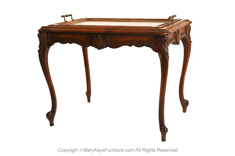 Vintage Queen Anne Mahogany Butler Tea Table 