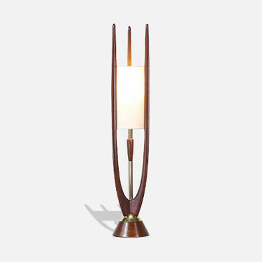 John Keal Sculpted Walnut Table Lamp for Modeline 