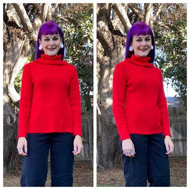 Vintage 1970’s Red Acrylic Turtleneck Sweater 