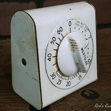 1950's White Westclox 60 Minute Cooking Timer 