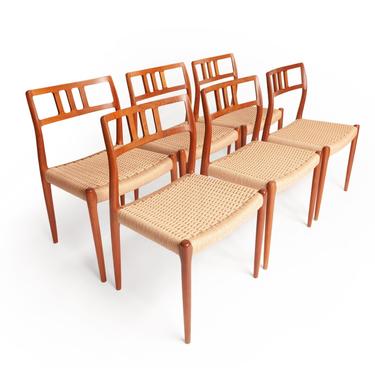 Vintage set of 6 Niels Otto Møller model #79 Teak Dining Chairs 