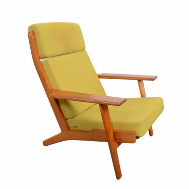 Hans Wegner Lounge Chair GE290  High Back Plank Arm Lounge Chair GETAMA Original Danish Modern 