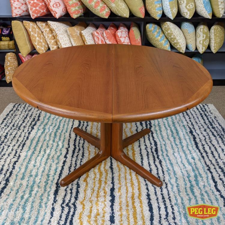 Danish Modern teak dining table with drop-in extension