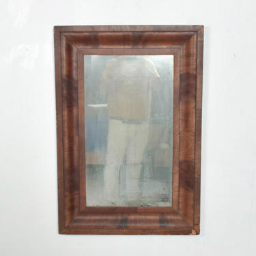 Antique Art Deco Wall MIRROR Framed in Rosewood, Vintage Patina 