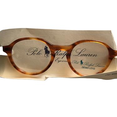 Deadstock 1980s 1990s Polo Ralph Lauren Eyewear Caramel Tortoise Glasses Frames 
