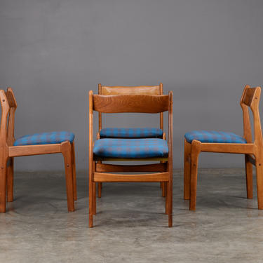 4 Mid Century Teak Dining Chairs Danish Modern 