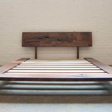 Solid Wood Platform Frame Bed - Walnut or White Oak 