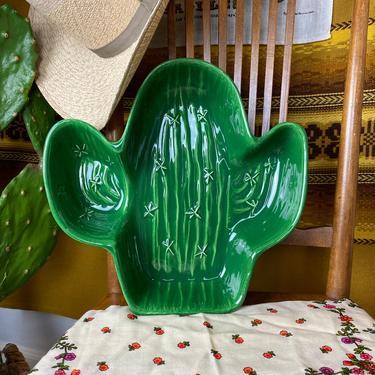 Vintage 70s Treasure Craft Cactus Serving Dish 