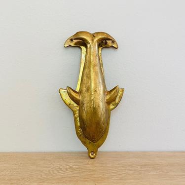 Vintage Brass Dolphin Whale Door Knocker 