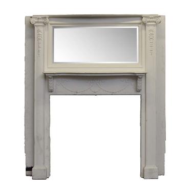 Antique Federal Wooden Mantel with Beveled Mirror